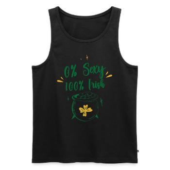 0% Sexy 100% Irlandais Irlandais - Débardeur bio Premium Homme - noir - Devant - AI Model Male 178 light (178cm)