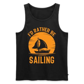 I'd Rather Be Sailing - Boat Ship Captain Sailors - Men's Premium Organic Tank Top - black - Front - Michal (187cm)