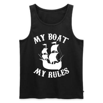 My Boat My Rules - Captain Sea Sailor - Men's Premium Organic Tank Top - black - Front - Michal (187cm)