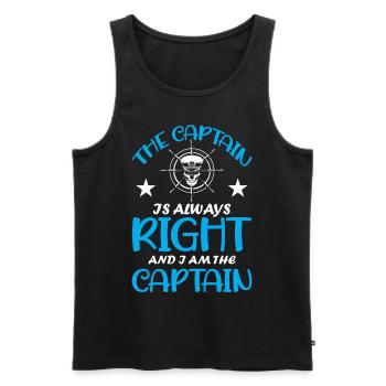 The Captain Is Always Right And I Am The Captain - Men's Premium Organic Tank Top - black - Front - Michal (187cm)