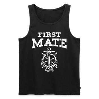 First Mate - Ocean Sea Sailor - Men's Premium Organic Tank Top - black - Front - Michal (187cm)