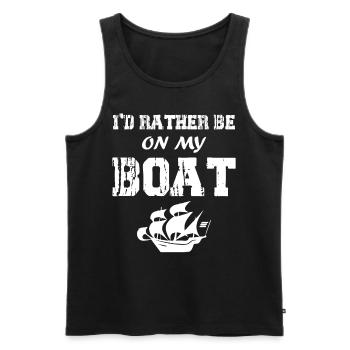 I'd Rather Be On My Boat - Yacht Sailor Captain - Men's Premium Organic Tank Top - black - Front - Michal (187cm)
