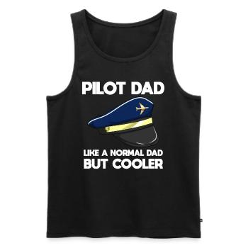 Airplane Pilot Flying Father Cooler I Gift - Men's Premium Organic Tank Top - black - Front - Michal (187cm)