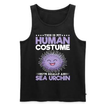 C’est mon costume humain je suis vraiment - Débardeur bio Premium Homme - noir - Devant - AI Model Male 178 light (178cm)