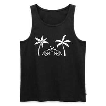 Cute turtle, lover of - Men's Premium Organic Tank Top - black - Front - AI Model Male 178 light (178cm)