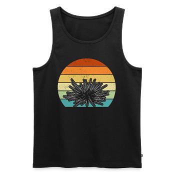 Seeigel Sonnenuntergang Seeigel-Liebhaber Retro - Männer Premium Bio Tank Top - Schwarz - Vorne - AI Model Male 178 light (178cm)