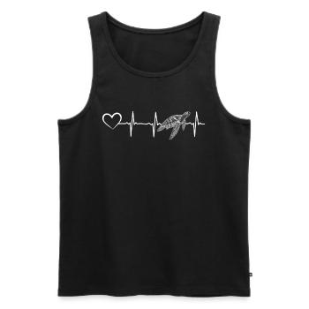 Turtle Heartbeat Heart Turtle Lovers - Men's Premium Organic Tank Top - black - Front - Michal (187cm)