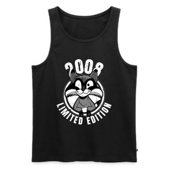 Édition limitée 2008 Crazy Raccoon Raccoon - Débardeur bio Premium Homme - noir - Devant - Michal (187cm)