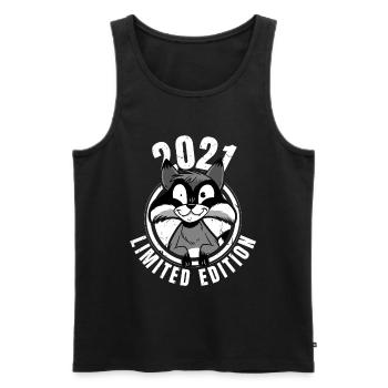 Édition limitée 2021 Crazy Raccoon Raccoon - Débardeur bio Premium Homme - noir - Devant - Michal (187cm)
