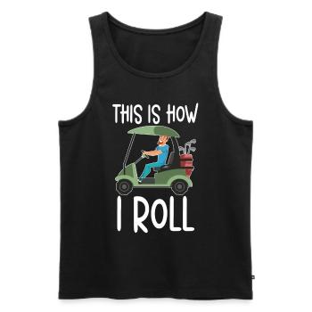 So Rolle Ich Golfspieler Golfspieler - Männer Premium Bio Tank Top - Schwarz - Vorne - AI Model Male 178 light (178cm)