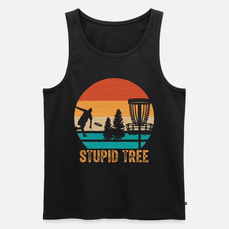 Dummes Baum-disc-golf-weinlese-entscheidendes - Männer Premium Bio Tank Top - Schwarz