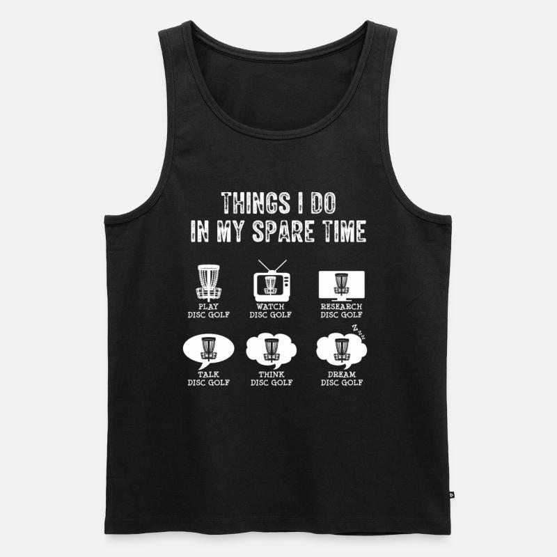 Lustiger Frisbee-freizeit-disc-golf-weinlese - Männer Premium Bio Tank Top - Schwarz