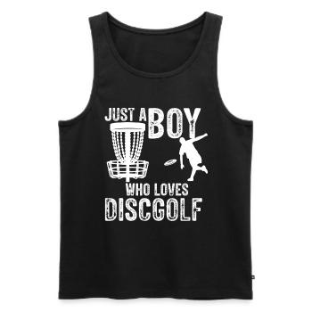Junge, Der Disc Golf Vintage Ultimate Frisbee - Männer Premium Bio Tank Top - Schwarz - Vorne - AI Model Male 178 light (178cm)