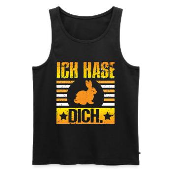 Ich Hase Dich - Männer Premium Bio Tank Top - Schwarz - Vorne - Michal (187cm)
