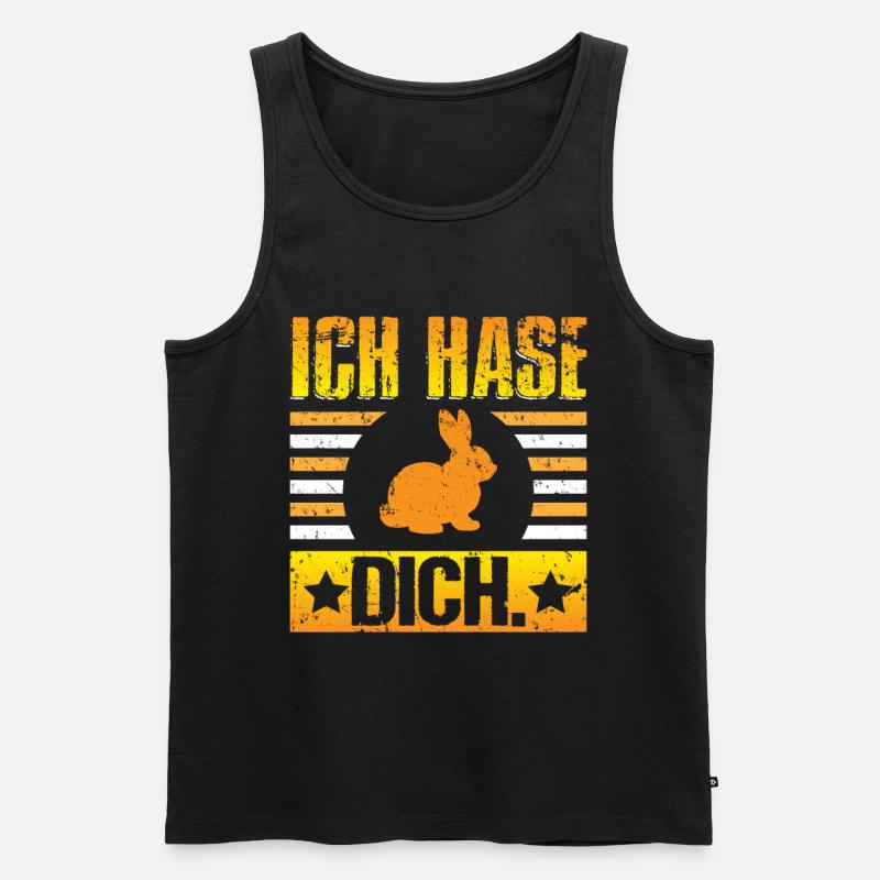Ich Hase Dich - Männer Premium Bio Tank Top - Schwarz