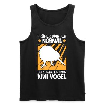 Kiwi Vogel früher war ich normal Neuseeland - Männer Premium Bio Tank Top - Schwarz - Vorne - Michal (187cm)