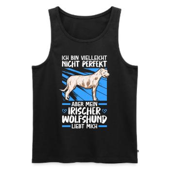 Mein Irischer Wolfshund liebt mich Wolfhound - Männer Premium Bio Tank Top - Schwarz - Vorne - AI Model Male 178 light (178cm)