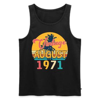 Geboren Im August 1971 - Männer Premium Bio Tank Top - Schwarz - Vorne - Michal (187cm)