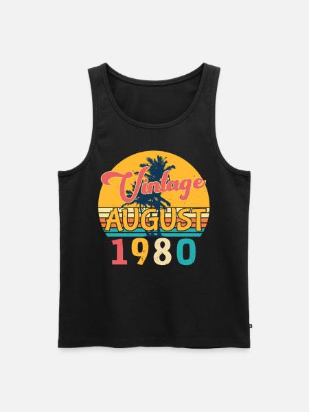 1980 août rétro - Débardeur bio Premium Homme - noir