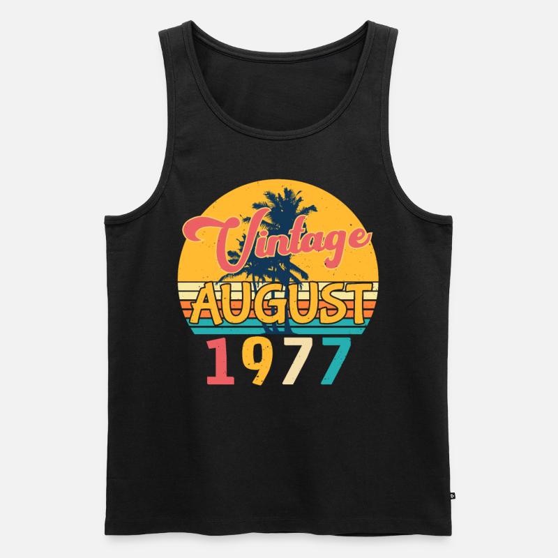1977 August Retro - Männer Premium Bio Tank Top - Schwarz