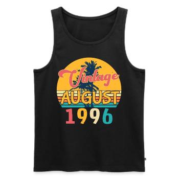 Month of birth August 1996 - Men's Premium Organic Tank Top - black - Front - Michal (187cm)