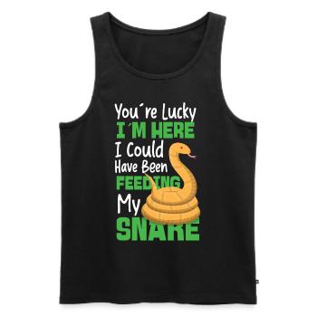Snake Serpent You're Lucky I'm - Männer Premium Bio Tank Top - Schwarz - Vorne - Michal (187cm)