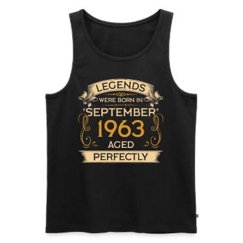 Geburtstag Legends Were Born In September 1963 - Männer Premium Bio Tank Top - Schwarz - Vorne - Michal (187cm)