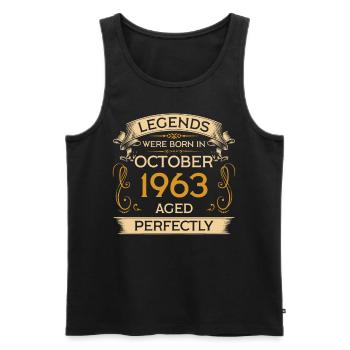Birthday Legends Were Born Ins October 1963 - Men's Premium Organic Tank Top - black - Front - Michal (187cm)