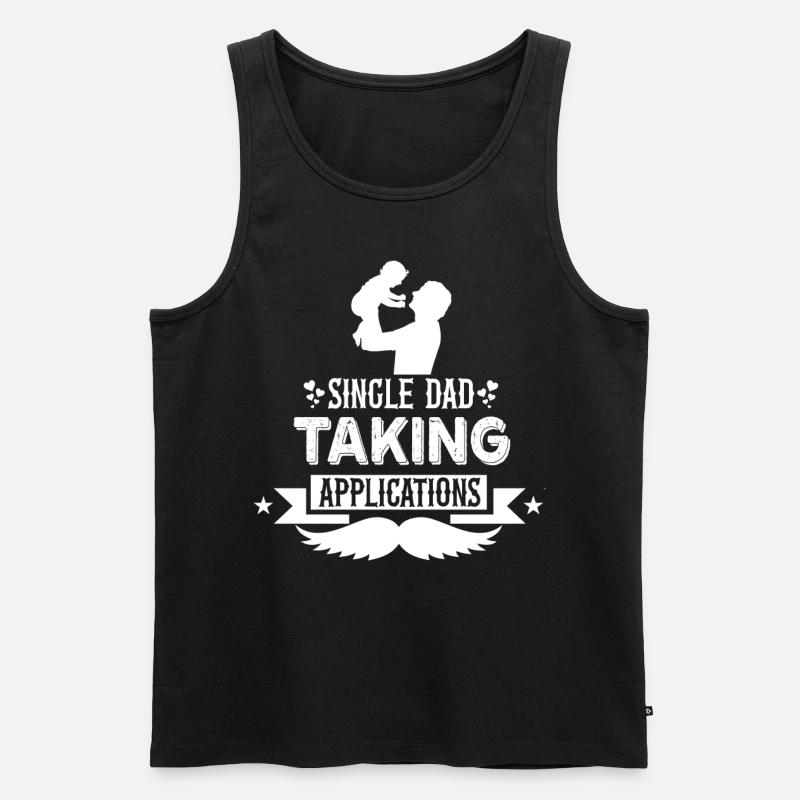 Single father accepts applications - Men's Premium Organic Tank Top - black