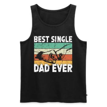 Best Single Father Ever Dad - Men's Premium Organic Tank Top - black - Front - AI Model Male 178 light (178cm)