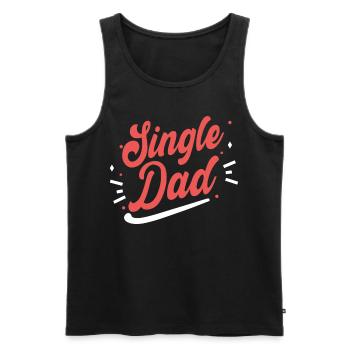 Single Father Papa Single Parent Daddy - Men's Premium Organic Tank Top - black - Front - AI Model Male 178 light (178cm)