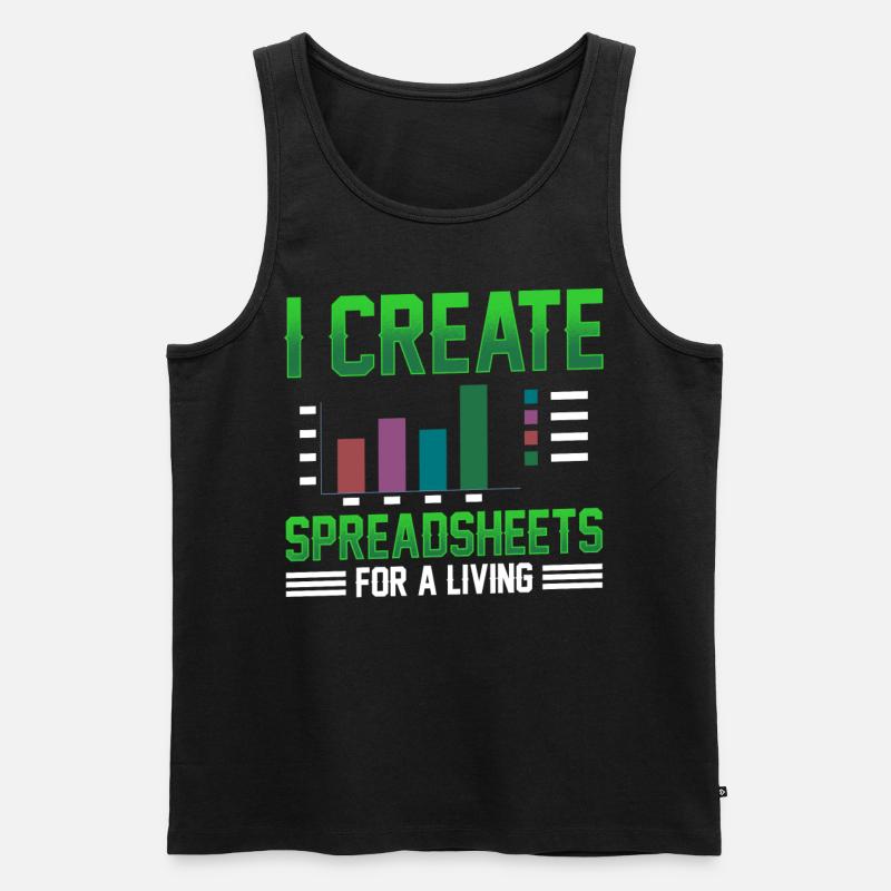Ich Erstelle Beruflich Spreadsheets Spreadsheet - Männer Premium Bio Tank Top - Schwarz