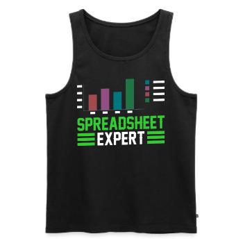 Spreadsheet Expert Table Work Accountant - Men's Premium Organic Tank Top - black - Front - AI Model Male 178 light (178cm)