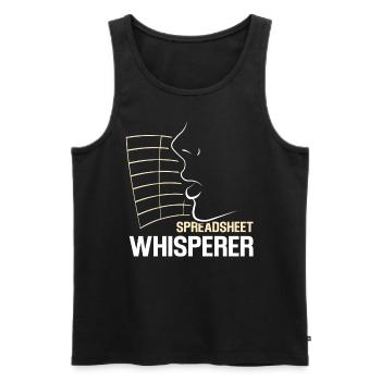 Spreadsheet Colleague Accountant Work Table - Men's Premium Organic Tank Top - black - Front - AI Model Male 178 light (178cm)