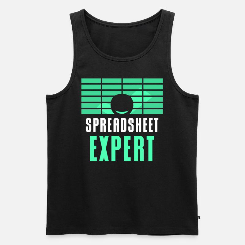 Spreadsheet Experte Buchhalter Tabelle Arbeit - Männer Premium Bio Tank Top - Schwarz