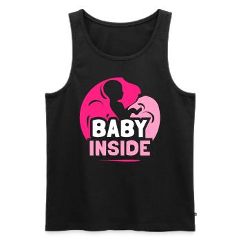 Baby Im Inneren Schwanger Ankündigung Baby Inside - Männer Premium Bio Tank Top - Schwarz - Vorne - Michal (187cm)