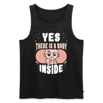 Ja Da Ist Ein Baby Drin Schwanger Baby Inside Süß - Männer Premium Bio Tank Top - Schwarz - Vorne - Michal (187cm)