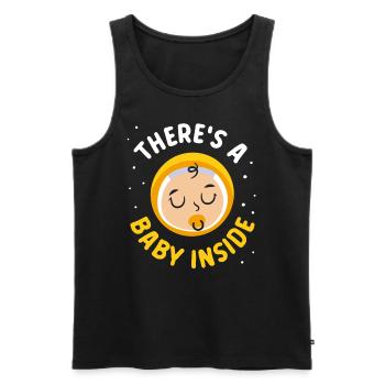 Da Ist Ein Baby Drin Schwanger Süß Baby Inside - Männer Premium Bio Tank Top - Schwarz - Vorne - Michal (187cm)
