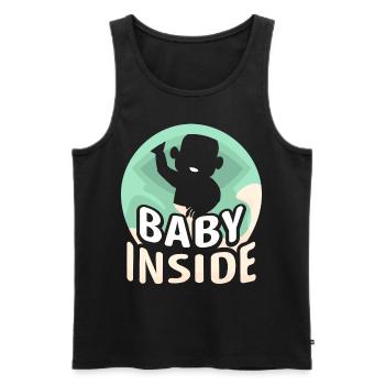 Baby Im Inneren Schwanger Baby Inside Ankündigung - Männer Premium Bio Tank Top - Schwarz - Vorne - Michal (187cm)