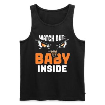 Achtung Baby Inside Schwanger Schwangerschaft Süß - Männer Premium Bio Tank Top - Schwarz - Vorne - Michal (187cm)