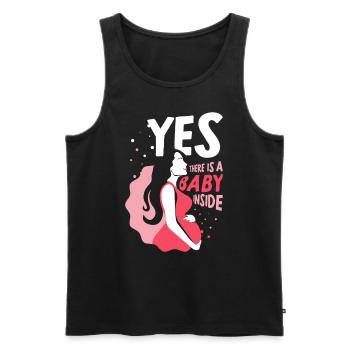 Ja Da Ist Ein Baby Drin Süß Baby Inside Schwanger - Männer Premium Bio Tank Top - Schwarz - Vorne - Michal (187cm)