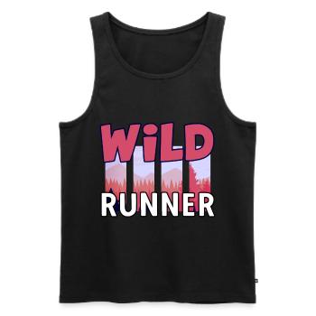 Trail Running Wild Runner Running Trail Montagnes - Débardeur bio Premium Homme - noir - Devant - Michal (187cm)