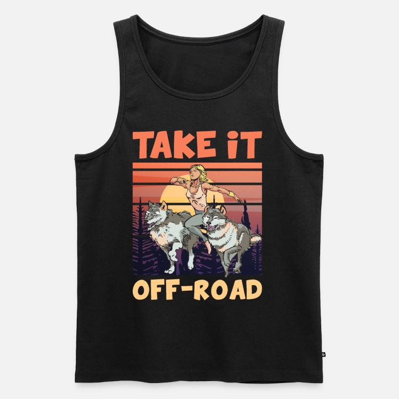 Take it OFF-ROAD Trailrunning Wolfpack - Männer Premium Bio Tank Top - Schwarz