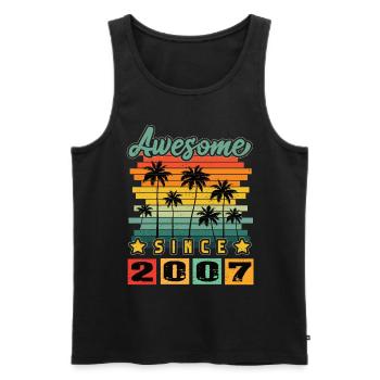 Awesome Since 2007 - Männer Premium Bio Tank Top - Schwarz - Vorne - AI Model Male 178 light (178cm)