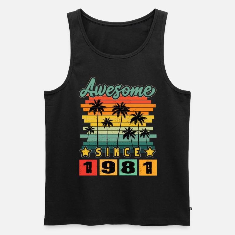 Awesome Since 1981 - Männer Premium Bio Tank Top - Schwarz