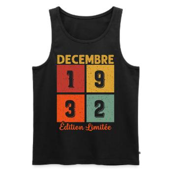 Vintage Décembre 1932 Edition limitée Cadeau - Débardeur bio Premium Homme - noir - Devant - Michal (187cm)