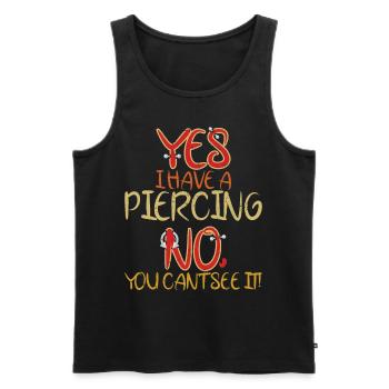Yes I Have A Piercing No To See - Men's Premium Organic Tank Top - black - Front - Michal (187cm)