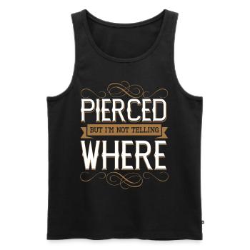 Pierced But Not Telling Where - Men's Premium Organic Tank Top - black - Front - AI Model Male 178 light (178cm)