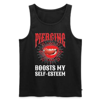 Piercing Boosts My Self-Esteem - Men's Premium Organic Tank Top - black - Front - AI Model Male 178 light (178cm)