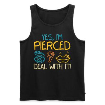 Yes Im Pierced Deal With It - Men's Premium Organic Tank Top - black - Front - AI Model Male 178 light (178cm)